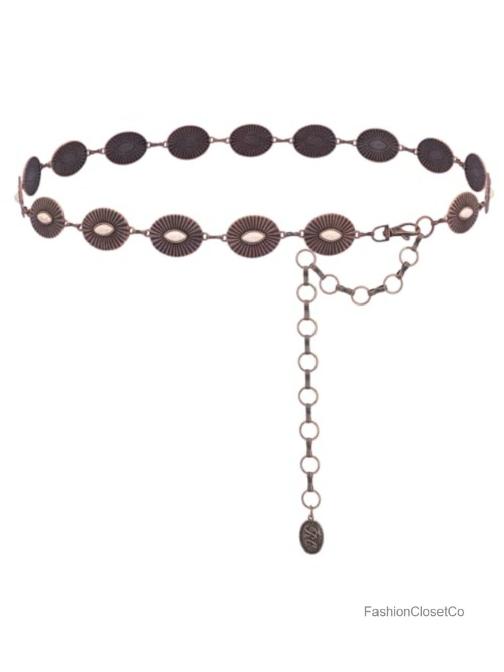 Western Concho Chain Belt for Women One Size Metal Boho Waist Chain